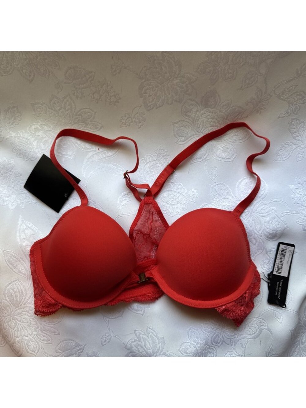 BeMe NYC Women's 32B T-Shirt Bra RED Racerback Front Close Underwire $38 NWT